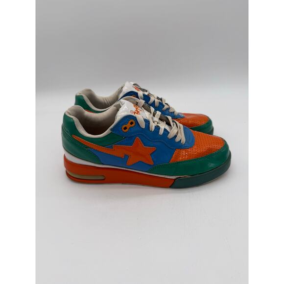 A BATHING APE BAPE STA LOW / FOOT SOLDIER FS-001 Green Orange Blue Sz 9 - Picture 1 of 6
